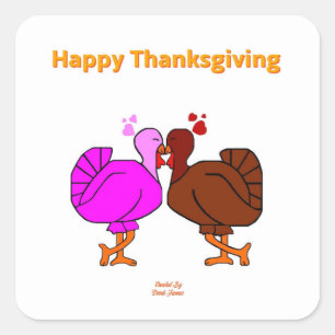 Kvadratisk Thanksgiving Fyrkantigt Klistermärke