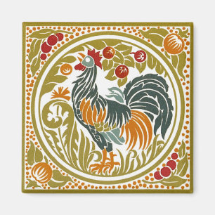 Kvadratisk Vintage Tupp - Magnet