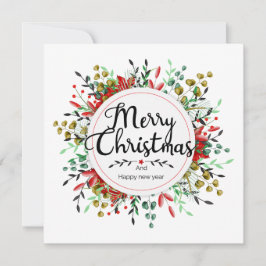 Kvadratiskt julkort för blommande andedräkt