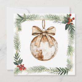 Kvadratiskt kort med julprydnad