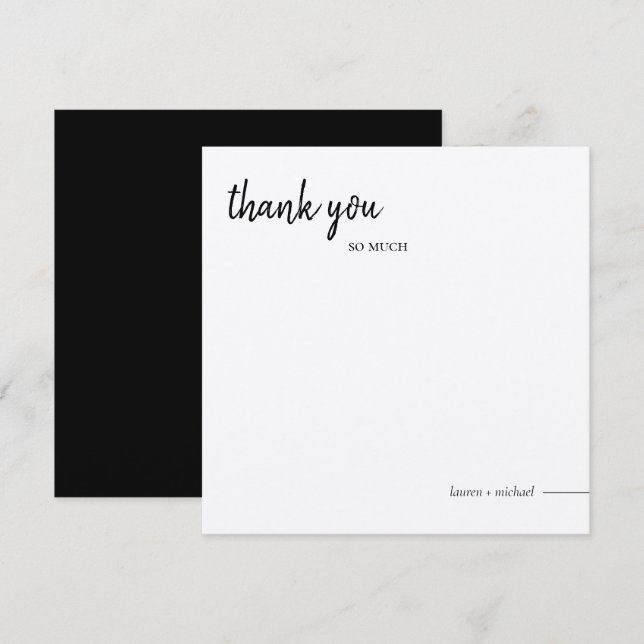 Kvadratiskt tackkort tack kort (Fram/baksida)