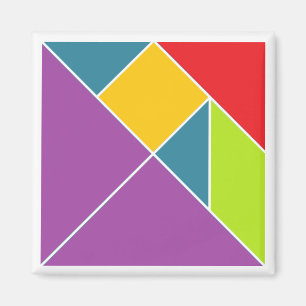 Kvadratiskt Tangram Magnet