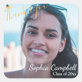 Kvadratistankar för den moderna Gulten Studenten Fyrkantigt Klistermärke