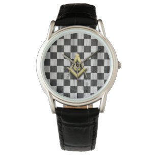 Kvadratkompass och Checkers Armbandsur