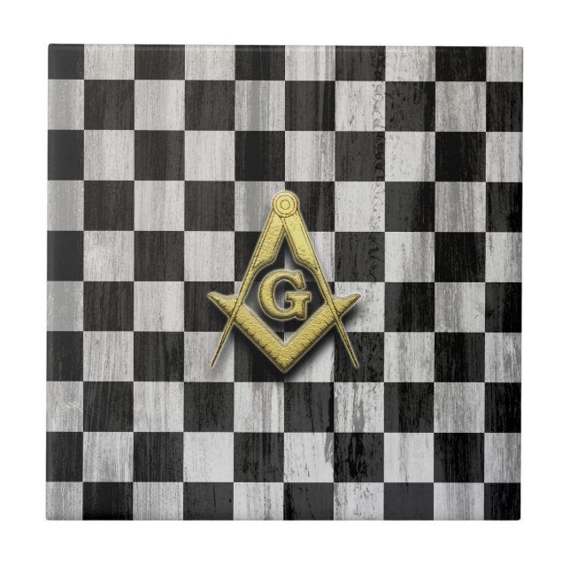 Kvadratkompass och Checkers Kakelplatta (Framsidan)