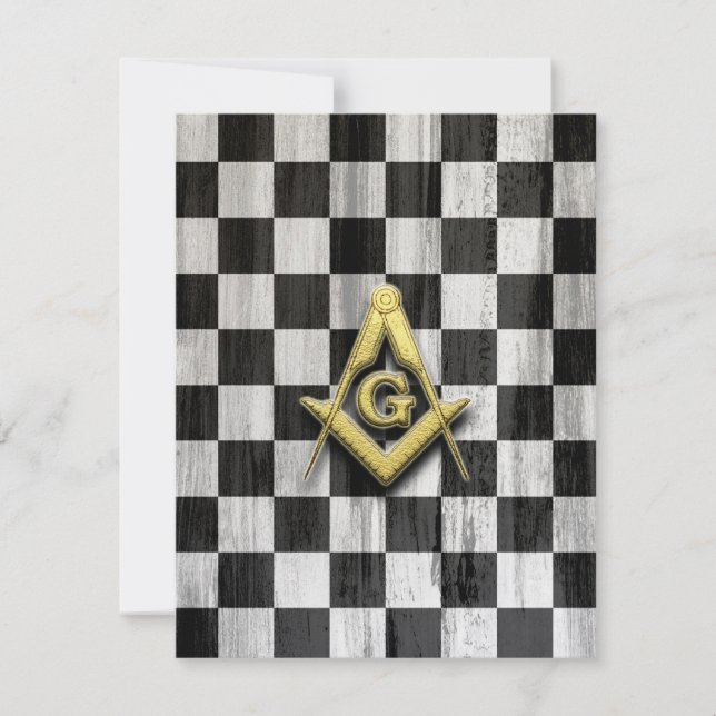 Kvadratkompass och Checkers Tack Kort (Framsida)