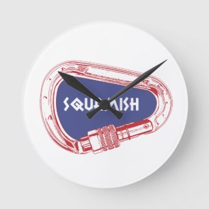 Kvadratlig klätterkassör rund klocka