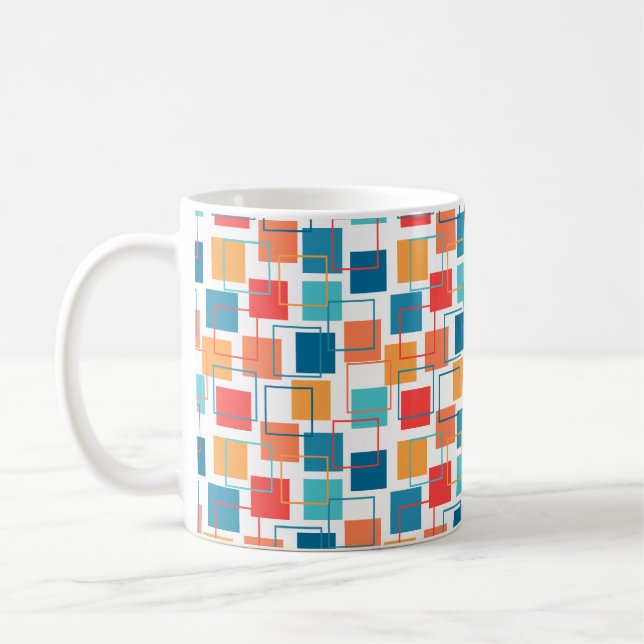 Kvadratlinjer och konturer kaffemugg (Vänster)