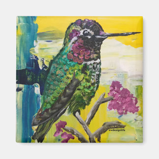 Kvadratmagnet - hummingbird magnet