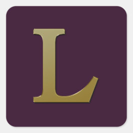Kvadratmärket brev L Guld Fyrkantigt Klistermärke