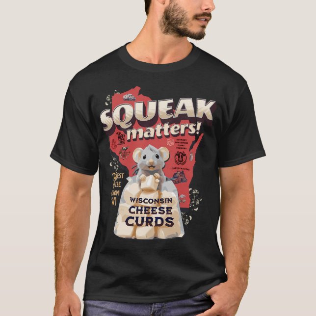 Kvadratmatcher! Wisconsin Cheese Curds åtnjutande  T Shirt (Framsida)