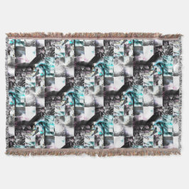 Kvadratmosaik av struktur i silver till cyan filt