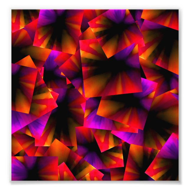 Kvadratmotif Geometric Mönster Fototryck (Framsidan)