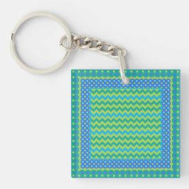 Kvadratnyckelkedja: Mix'n'Match Chevrons, Polka do