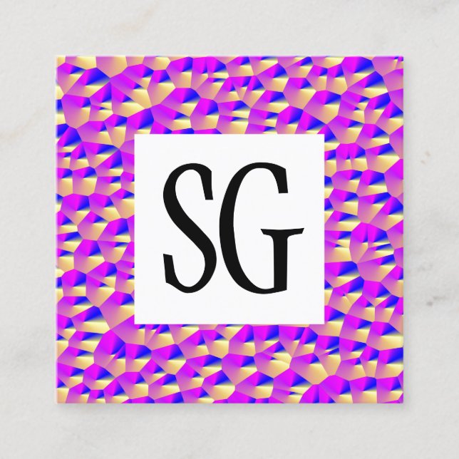 Kvadratpanelen - Initialer - 011116(3) Fyrkantigt Visitkort (Framsida)