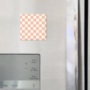 Kvadratpersikor och vit geometrisk retro magnet