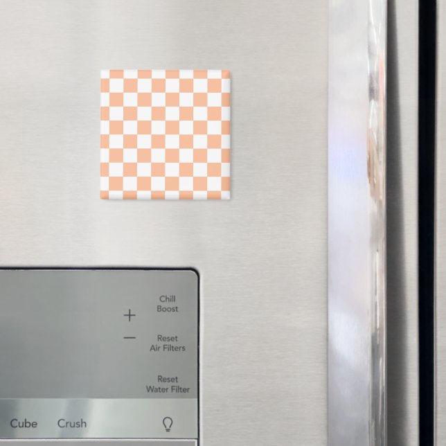 Kvadratpersikor och vit geometrisk retro magnet (In Situ (Fridge))
