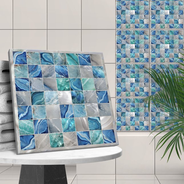 Kvadratplattor Mosaic Vatten Stones Kakelplatta (Skapare uppladdad)