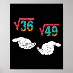 Kvadratrot 36 49 Meme 67 Glassdråpe Matematik Lära Poster
