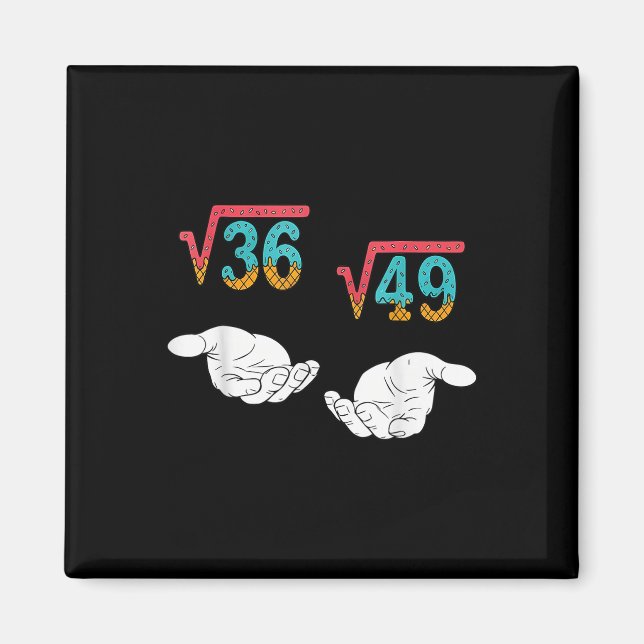 Kvadratrot 36 49 Meme 67 Glassdråpe Matematiklärar Magnet (Framsidan)