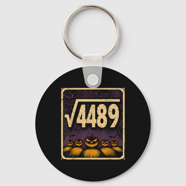 Kvadratrot 4489 Halloween-pumpa Math Skämt 6 7 S Nyckelring (Framsida)