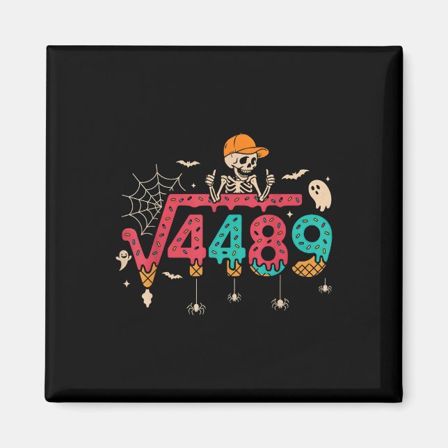 Kvadratrot 4489 Matematiklärare Roligt 67 Meme Hal Magnet (Framsidan)
