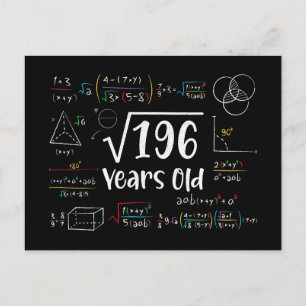 Kvadratroten ur 196 14-årsdag 14-åriga presenter vykort