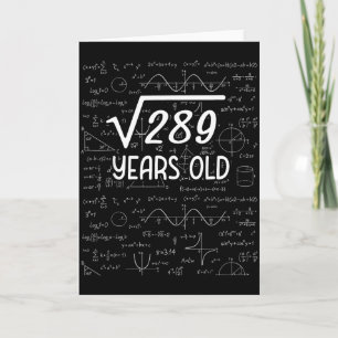 Kvadratroten Ur 289 17-årsdag 17-åriga presenter Kort