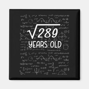 Kvadratroten Ur 289 17-årsdag 17-åriga presenter Magnet