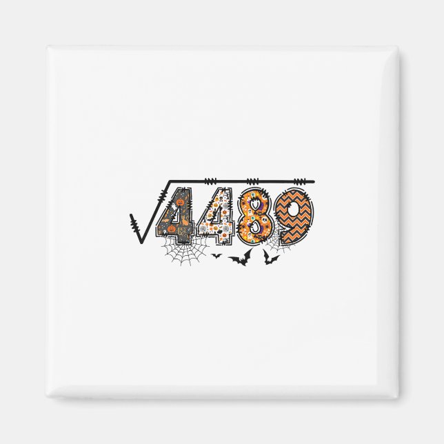 Kvadratroten Ur 4489 Rolig Halloween 67 Meme Matem Magnet (Framsidan)