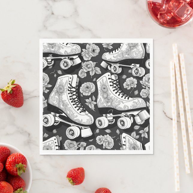 Kvadratskridskor, ro, svartvit design. pappersservett (Insitu)