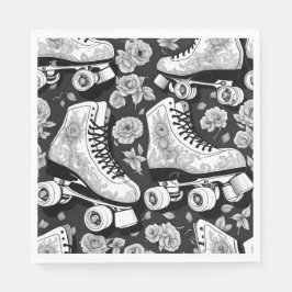 Kvadratskridskor, ro, svartvit design. pappersservett