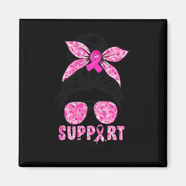 Kvadratteamet Breast Cancer Awareness Warrior Mess Magnet (Framsidan)