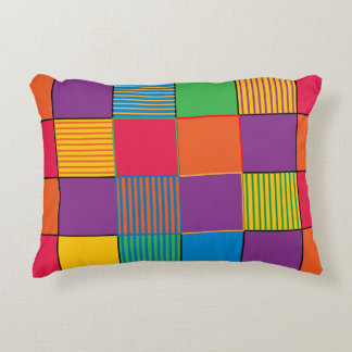 Kvadrattorna och Rand med kort Färgad Prydnadskudde