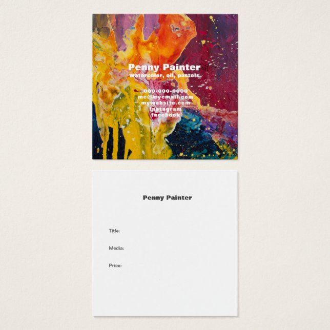 KVADRAVBLÖDA FULLT, AFFÄRSVERKSAMHET OCH AVDELNING FYRKANTIGT VISITKORT (Framsida & baksida)