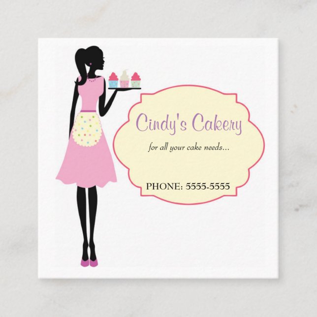 Kvadrera 2,5" x 2,5", den standarda matten fyrkantigt visitkort (Framsida)