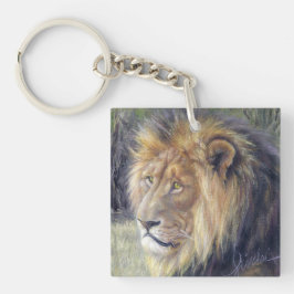 Kvadrera akrylkeychain med storartat lejont!