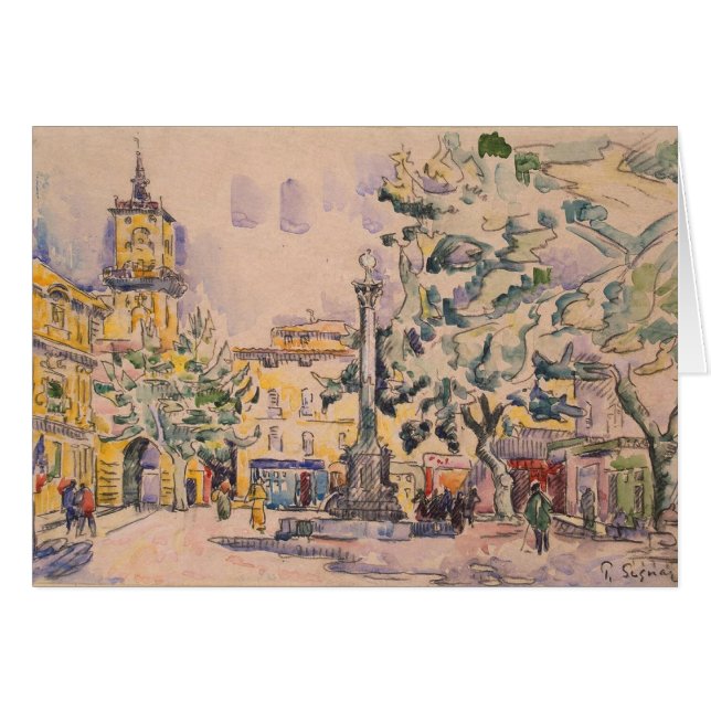 Kvadrera av hotellet de Ville i Aix-en-provence Hälsningskort (Framsidan Horizontal)