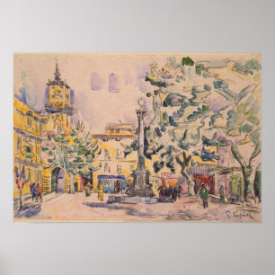 Kvadrera av hotellet de Ville i Aix-en-provence Poster