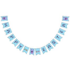 Kvadrera banret för kaninglad påskBunting Vimplar