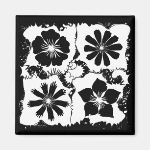 kvadrera blommor magnet