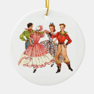 Kvadrera dansen julgransprydnad keramik