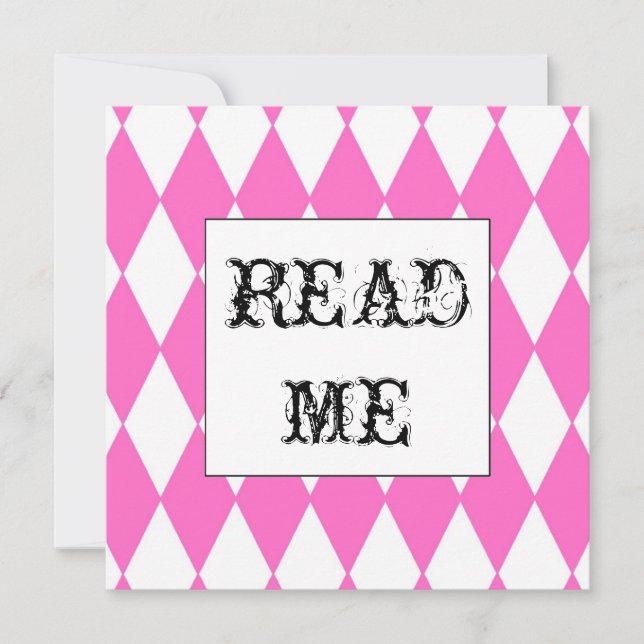 Kvadrera den HarlequinAlice inbjudan (Framsida)