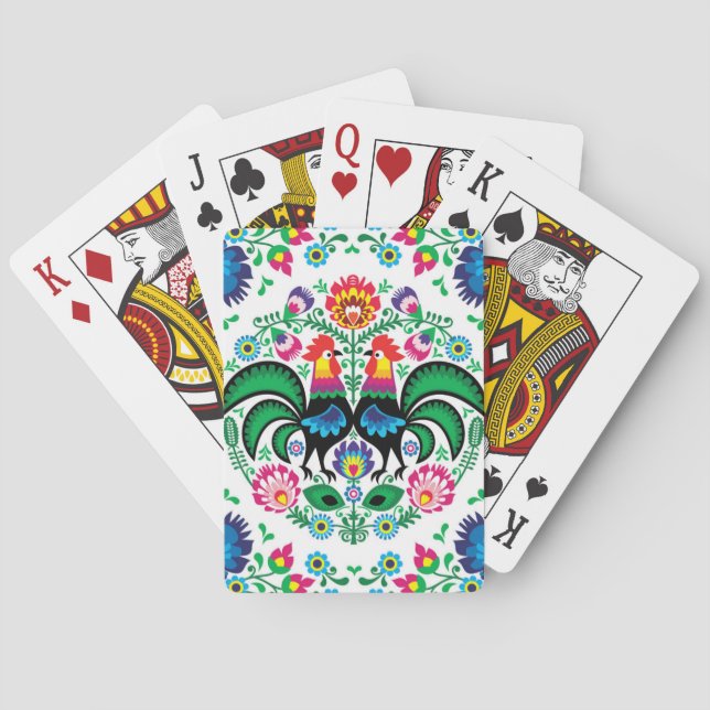 Kvadrera det polska tuppmönster casinokort (Baksidan)
