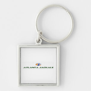 Kvadrera Jackals Keychain Fyrkantig Silverfärgad Nyckelring