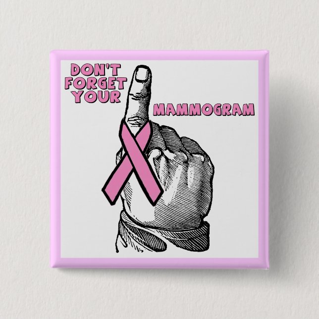 Kvadrera knäppas - bröstcancerMammogram Knapp (Framsida)