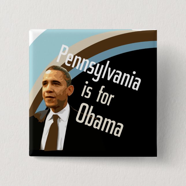 Kvadrera knäppas för Obama i PA Knapp (Framsida)