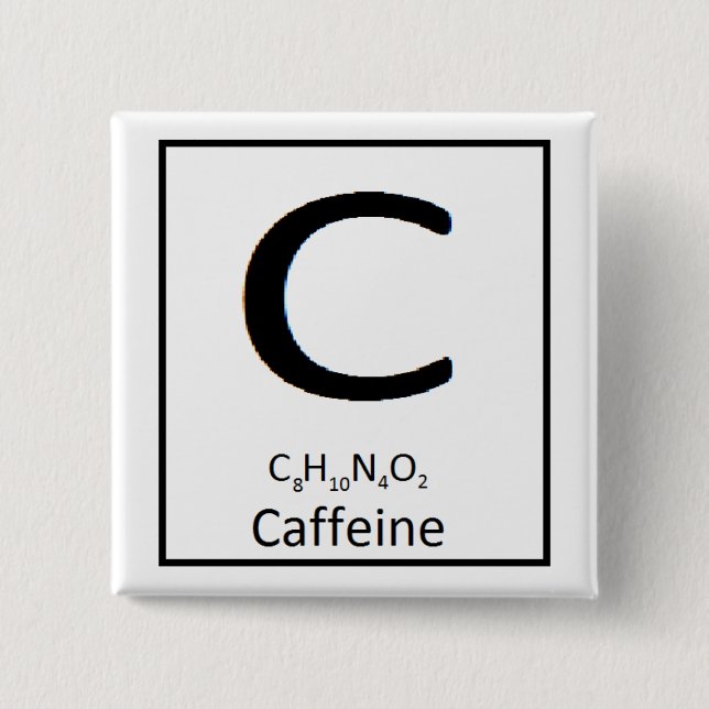 Kvadrera koffeinet knäppas, 2 in knapp (Framsida)