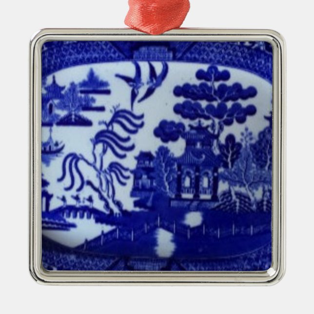 Kvadrera ljus för blåttpilprydnaden upp ditt träd julgransprydnad metall (Framsidan)