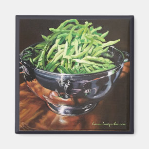 Kvadrera magneten med haricot vert i silverbunke magnet